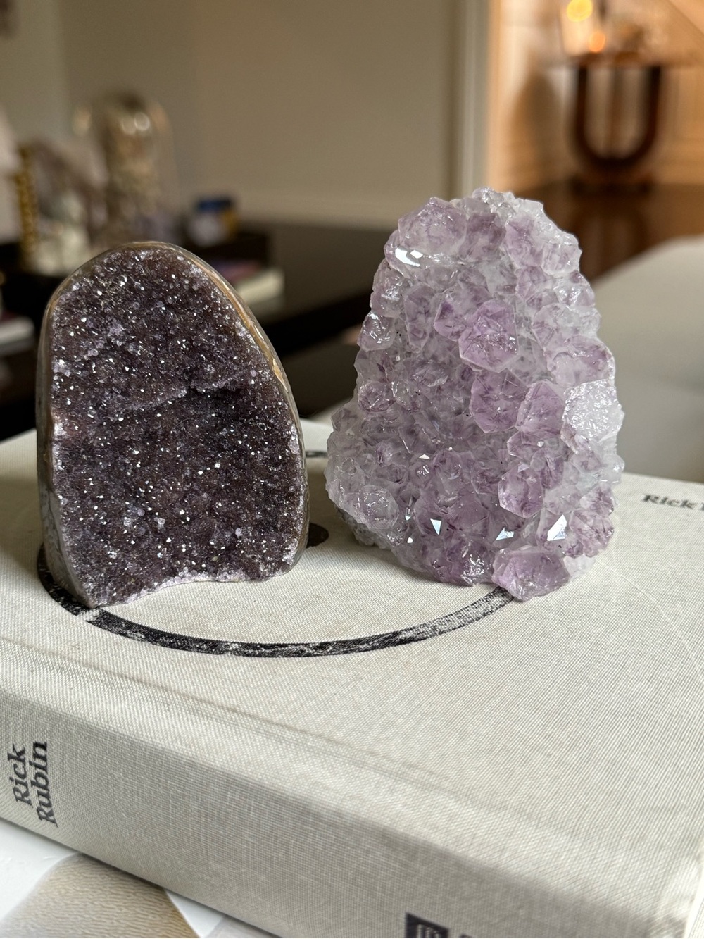 Lot of two small amethyst cut base specimens from Uruguay option 2